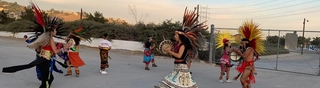 Aztec dancers dancing